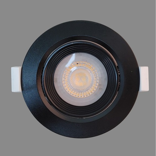[리퍼브] 더쎈 LED 3인치 원형 다운라이트 블랙 (전구색)
